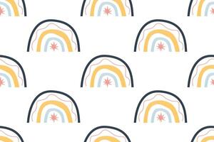 Scandinavian wrapping paper rainbow seamless pattern background vector