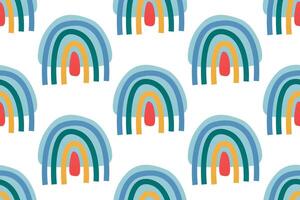 Scandinavian wrapping paper rainbow seamless pattern background vector