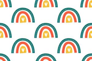 Scandinavian wrapping paper rainbow seamless pattern background vector