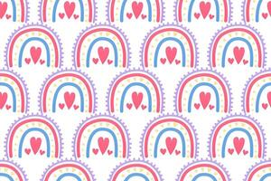 Scandinavian wrapping paper rainbow seamless pattern background vector