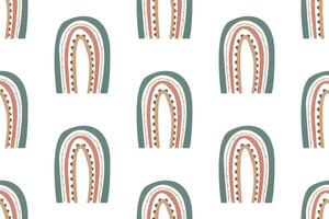 Scandinavian wrapping paper rainbow seamless pattern background vector