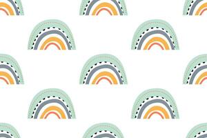 Scandinavian wrapping paper rainbow seamless pattern background vector