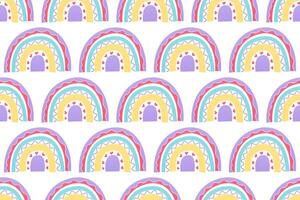 Scandinavian wrapping paper rainbow seamless pattern background vector