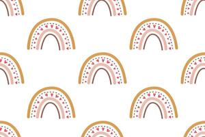 Scandinavian wrapping paper rainbow seamless pattern background vector