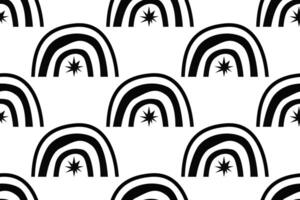 Scandinavian wrapping paper rainbow seamless pattern background vector