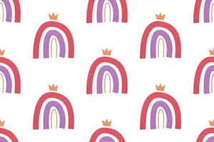 Scandinavian wrapping paper rainbow seamless pattern background vector