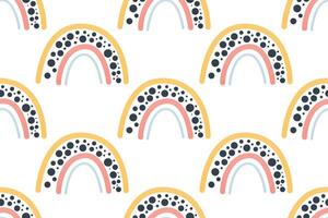 Scandinavian wrapping paper rainbow seamless pattern background vector