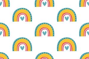 Scandinavian wrapping paper rainbow seamless pattern background vector