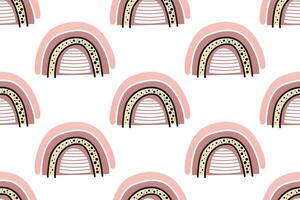 Scandinavian wrapping paper rainbow seamless pattern background vector