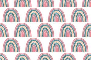 Scandinavian wrapping paper rainbow seamless pattern background vector