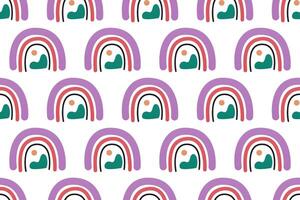 Scandinavian wrapping paper rainbow seamless pattern background vector