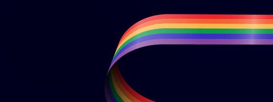 lgbt lines with multicolor ribbon in dark background vector