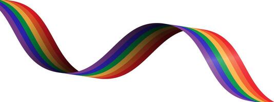 lgbt color ribbon in transparent background vector