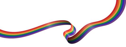 lgbt multicolor line wave banner in dark background vector