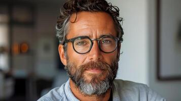 Close Up of Person Wearing Glasses photo