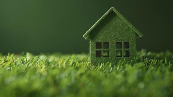 Small House on Lush Green Field photo