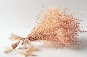 Bouquet of Dried Flowers With Ribbon photo