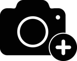 Add picture icon . Add photo icon . Camera with plus icon . illustration vector