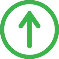 Green arrow up icon in trendy style isolated on white background . illustration vector