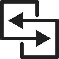 Replacement with movement icon isolated on white background . Replace icon vector