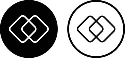 Merge icon set in two styles isolated on white background . illustration vector