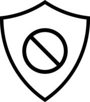 Shield block sign . Shield prohibition icon . Shield ban icon vector