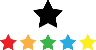 Colorful star icon set in different colors isolated on white background . Star icon vector