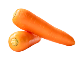 Side view of fresh orange carrots in stack isolated with clipping path in file format png