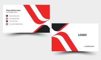 business card design or double sided business card template modern and clean style vector