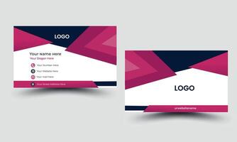 business card design or double sided business card template modern and clean style vector