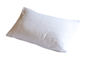 blanc oreiller avec Cas après invités utilisation dans Hôtel ou recours pièce isolé avec coupure chemin dans fichier format. concept de confortable et content sommeil dans du quotidien la vie png