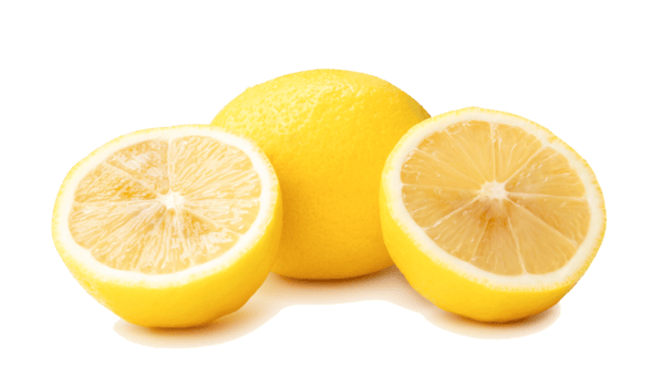 davanti Visualizza di fresco giallo Limone frutta con metà isolato con ritaglio sentiero e ombra nel file formato png