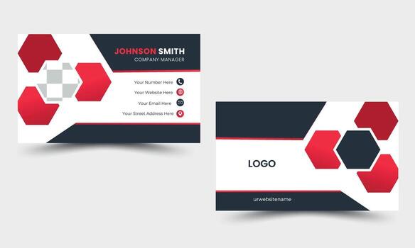 Simple and Creative and modern business card template. Portrait orientation. Horizontal layout. vector