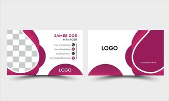 Simple and Creative and modern business card template. Portrait orientation. Horizontal layout. vector