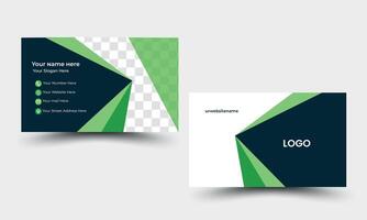business card design or double sided business card template modern and clean style vector
