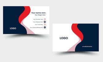 business card design or double sided business card template modern and clean style. vector