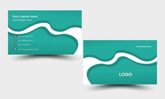 business card design or double sided business card template modern and clean style vector