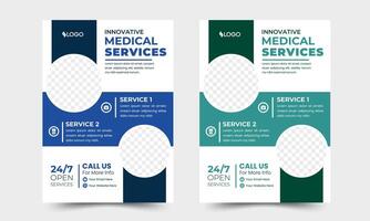 Corporate Business Flyer poster pamphlet brochure cover design layout background, two colors scheme in A4 size vector