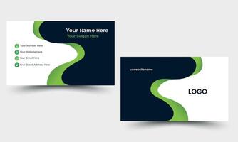 business card design or double sided business card template modern and clean style vector