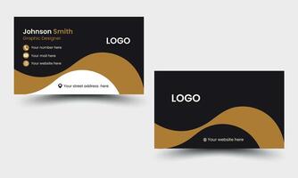 business card design or double sided business card template modern and clean style vector