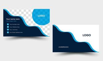 business card design or double sided business card template modern and clean style vector