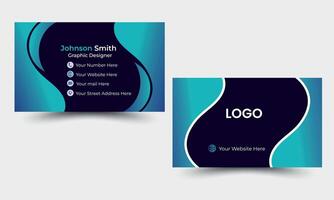 Modern simple clean business card template design. Two-sided business card. vector