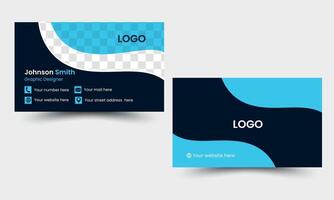 Modern simple clean business card template design. Two-sided business card. vector