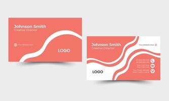 Creative and modern business card template. Portrait orientation. Horizontal layout. vector