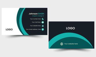 Modern simple clean business card template design. Two-sided business card. vector