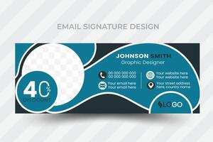 Professional geometric business and corporate email signature with abstract shapes. Modern and minimalist layout. vector