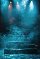 Stage With Numerous Stairs and Light Setup photo