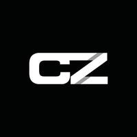 Initial CZ Simple Monogram Geometric Business Icon Design Logo vector