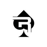 Initial R Spade Ace Simple Modern Icon Design Logo vector