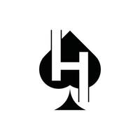 Initial H Spade Game Modern Simplicity Icon Logo Design vector